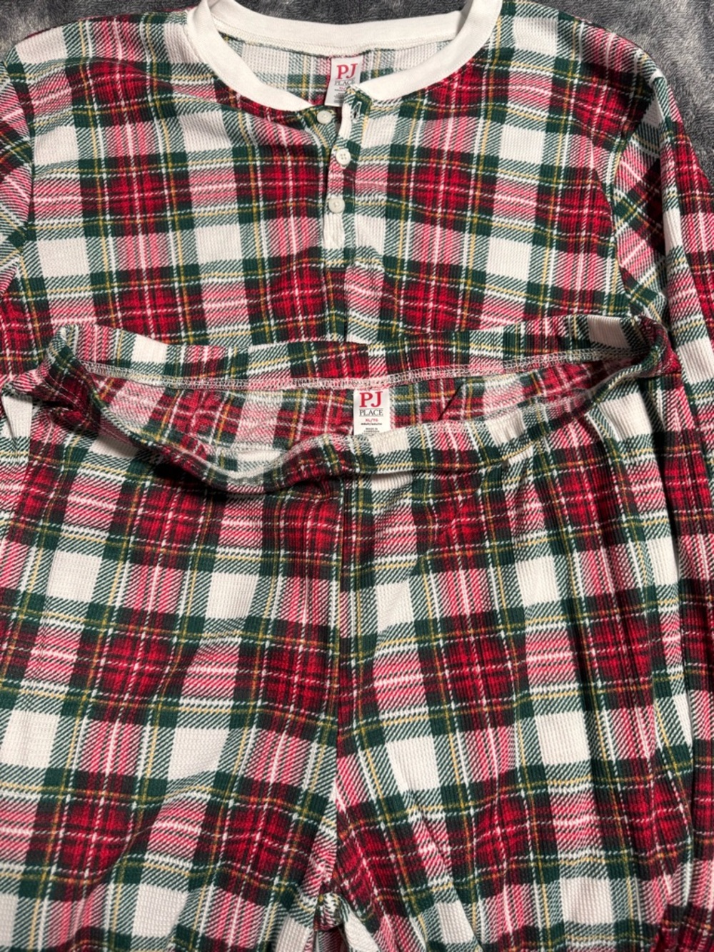 Place Kids Red, Green & White Plaid Pajama Set